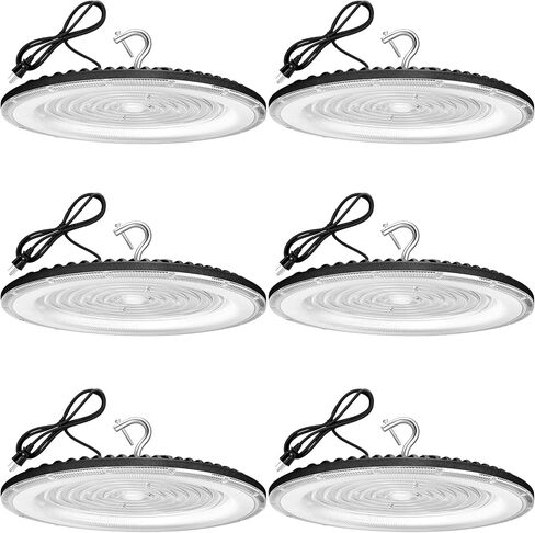 4 Pack 500W UFO Led High Bay Light,120VAC,5000K Daylight Commercial Bay Lighting,IP66 Waterproof,71050LM,2150W MH/HPS with Plug Area Lighting for Warehouse/Shop/Workshop/Garage/Barn/Gym/Factory in Kuwait