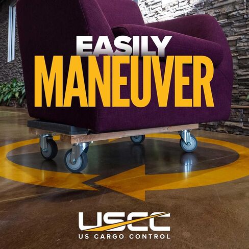 US Cargo Control Dolly for Moving with Rubber Caps, (1,000 lbs. Load Capacity) Heavy Duty 4 Wheel Dolly for Moving Heavy Items, Non-Marking 4" Rubber Swivel Wheels (18.5 Inch x 32.5 Inch) in Saudi Arabia