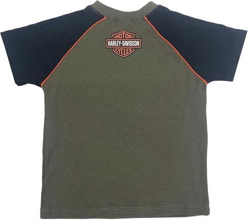 Harley-Davidson Big Boys' Camo H-D Raglan Short Sleeve Tee, Green/Black in Saudi Arabia