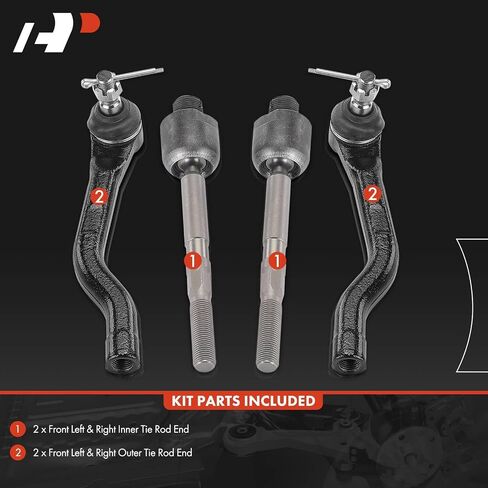 A-Premium Set of 4, Front Inner & Outer Tie Rod End Kit, Compatible with Honda Accord 2013-2017 & Acura TLX 2015-2020 in Saudi Arabia