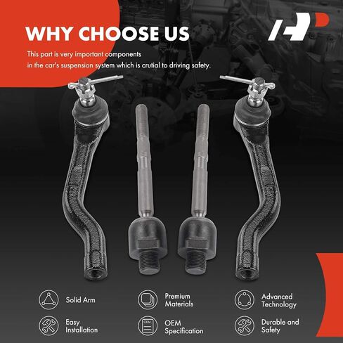 A-Premium Set of 4, Front Inner & Outer Tie Rod End Kit, Compatible with Honda Accord 2013-2017 & Acura TLX 2015-2020 in Saudi Arabia