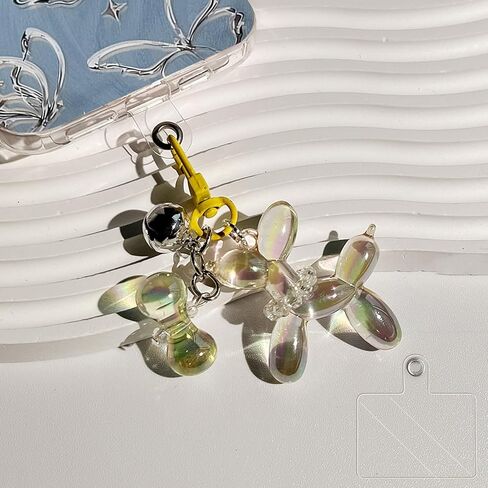 Balloon Dog Keychain, Cute Keychains for Car Keys, Handbag Charms for Purses, Bag Charm with Flower Design（Multicolor） in Saudi Arabia