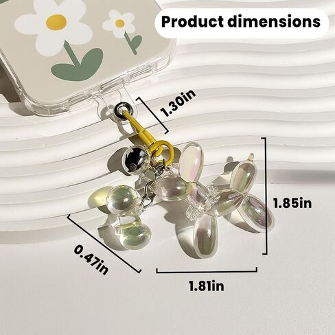 Balloon Dog Keychain, Cute Keychains for Car Keys, Handbag Charms for Purses, Bag Charm with Flower Design（Multicolor） in Saudi Arabia