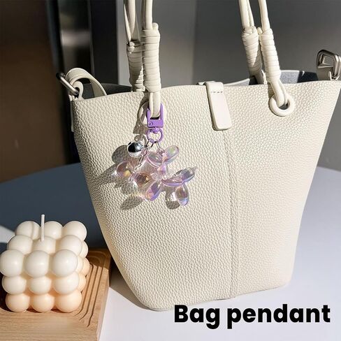 Balloon Dog Keychain, Cute Keychains for Car Keys, Handbag Charms for Purses, Bag Charm with Flower Design（Multicolor） in Saudi Arabia