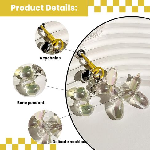 Balloon Dog Keychain, Cute Keychains for Car Keys, Handbag Charms for Purses, Bag Charm with Flower Design（Multicolor） in Saudi Arabia