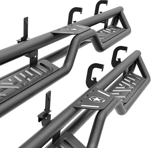 Running Boards Side Steps Compatible for 2007-2018 Chevy Silverado & GMC Sierra 1500, 2007-2019 Chevrolet Silverado & GMC Sierra 2500 3500 HD Crew Cab, Side Step Nerf Bar Two Stairs Design in Saudi Arabia