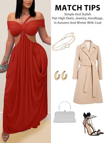 Women Sexy One Shoulder Mesh Ruched Ruffle Mermaid Hem Bodycon Maxi Elegant Cocktail Party Wedding Guest Dress in Kuwait