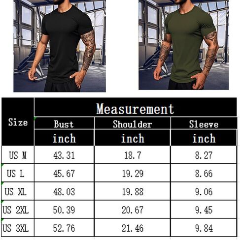 Men's Muscle T-Shirt Summer Slim Fitted Crewneck Short Sleeve Tees Shirts for Gym Workout in Saudi Arabia