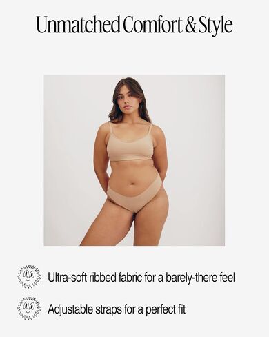 Organic Basics Women's Naked Ribbed V-Neck Bralette in Kuwait