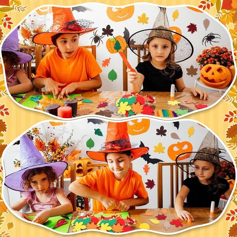 Fanfanwin 200 Pcs Fall Felt Maple Leaves Laser Cutout Embellishment Multicolor Autumn Leaf Decors Farmhouse Harvest Fall Leaves Decorations for Thanksgiving Home Classroom Wall Craft Project in Saudi Arabia