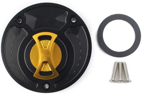 Three T Keyless Twist Off Gas Tank Fuel Caps Cover for Yamaha for Fazer FZ1 FZ6 YZF-R1 YZF-R6 YZF-R6S FJR1300 All Years, For Ducati 748 916 996 998 1098 Monster All Years, Gold in Saudi Arabia