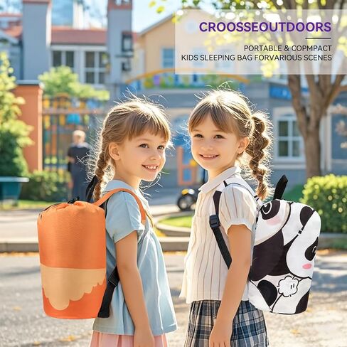 حقيبة نوم للأطفال للتخييم - حقيبة نوم خفيفة الوزن مناسبة لـ 3 فصول، حقيبة نوم مدمجة للأطفال للفتيات والفتيان، حقيبة نوم للشباب مقاومة للماء للاستخدام في الهواء الطلق من Croosseoutdoors in Kuwait