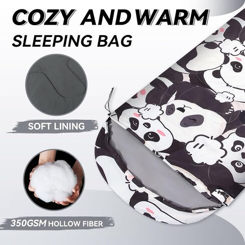 حقيبة نوم للأطفال للتخييم - حقيبة نوم خفيفة الوزن مناسبة لـ 3 فصول، حقيبة نوم مدمجة للأطفال للفتيات والفتيان، حقيبة نوم للشباب مقاومة للماء للاستخدام في الهواء الطلق من Croosseoutdoors in Kuwait