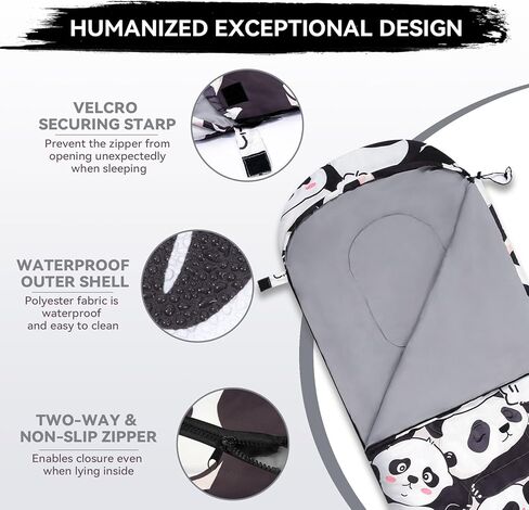 حقيبة نوم للأطفال للتخييم - حقيبة نوم خفيفة الوزن مناسبة لـ 3 فصول، حقيبة نوم مدمجة للأطفال للفتيات والفتيان، حقيبة نوم للشباب مقاومة للماء للاستخدام في الهواء الطلق من Croosseoutdoors in Kuwait