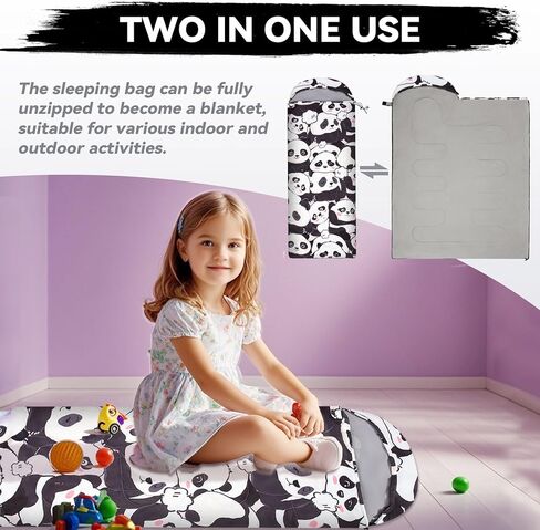 حقيبة نوم للأطفال للتخييم - حقيبة نوم خفيفة الوزن مناسبة لـ 3 فصول، حقيبة نوم مدمجة للأطفال للفتيات والفتيان، حقيبة نوم للشباب مقاومة للماء للاستخدام في الهواء الطلق من Croosseoutdoors in Kuwait