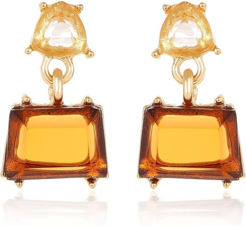 1 Pair Gold Drop Earrings for Women, Fashion Jewelry Accessories, Trendy Gold Plated Dangle Earrings, Stylish Women's Jewelry for Special Occasions in Saudi Arabia
