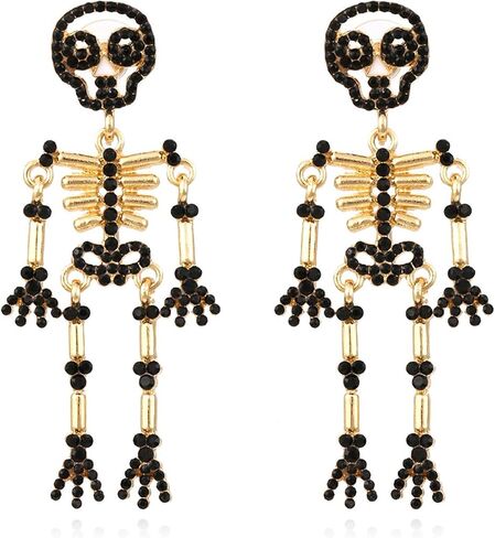 Halloween Skeleton Earrings for Women Gothic Skull Dangle Earrings Spooky Halloween Jewelry Costumes Accessories Party Favors in Saudi Arabia