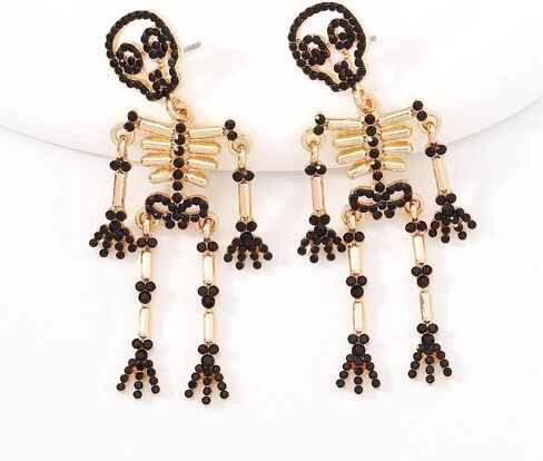 Halloween Skeleton Earrings for Women Gothic Skull Dangle Earrings Spooky Halloween Jewelry Costumes Accessories Party Favors in Saudi Arabia