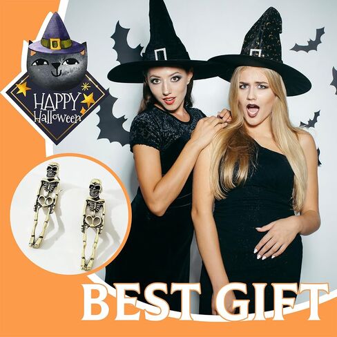 Halloween Skeleton Earrings for Women Gothic Skull Dangle Earrings Spooky Halloween Jewelry Costumes Accessories Party Favors in Saudi Arabia