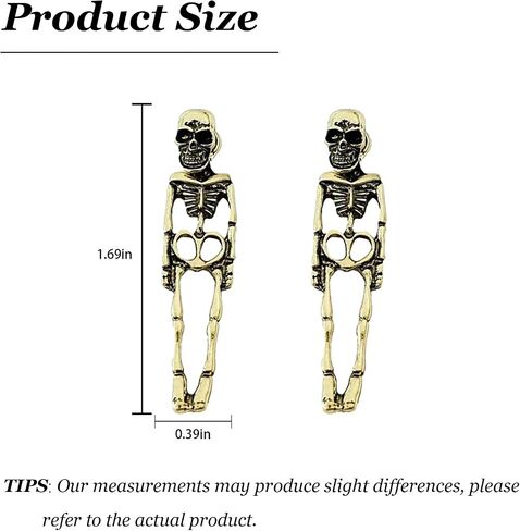 Halloween Skeleton Earrings for Women Gothic Skull Dangle Earrings Spooky Halloween Jewelry Costumes Accessories Party Favors in Saudi Arabia