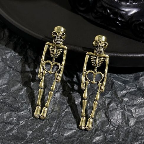 Halloween Skeleton Earrings for Women Gothic Skull Dangle Earrings Spooky Halloween Jewelry Costumes Accessories Party Favors in Saudi Arabia
