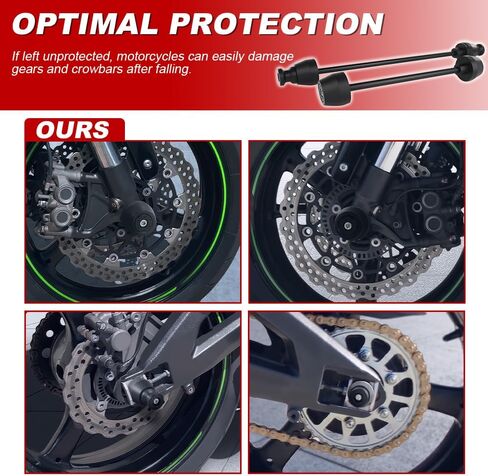 Xitomer Front and Rear Axle Sliders & Swing Arm Bobbins Compatible with Ninja ZX-10R 2011-2024 & Ninja ZX-10RR 2017-2024 Frame Sliders Motorcycle Axle Fork Slider Crash Protection in Saudi Arabia