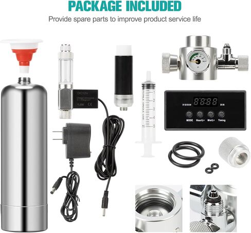 ZRDR Aquarium Co2 Generator System New Upgraded Automatic Timing Motor Valve 1L with Pressure Gauge Bubble Counter for Aquarium Plants，Stable Output in Kuwait
