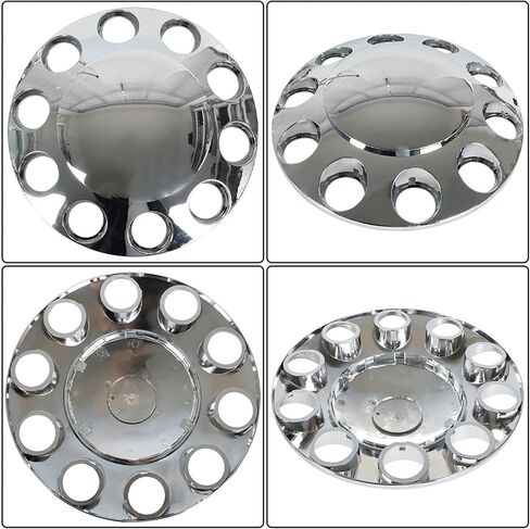 Chrome Front Hub Cover Wheel Axle Cover Center Caps Kit with 33mm Lug Nut Covers Replacement for 20 in & 22.5 in & 24.5 in Semi Truck Wheels in Saudi Arabia
