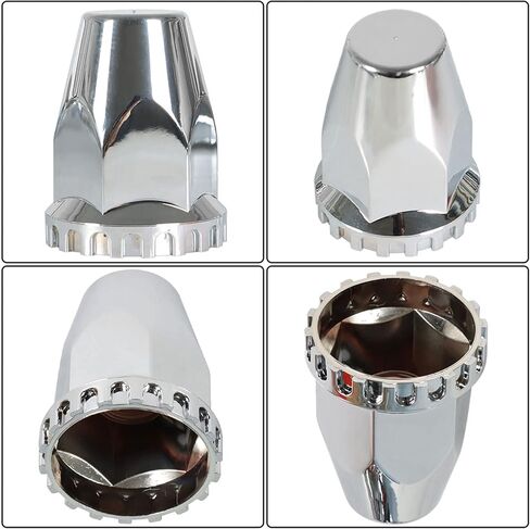 Chrome Front Hub Cover Wheel Axle Cover Center Caps Kit with 33mm Lug Nut Covers Replacement for 20 in & 22.5 in & 24.5 in Semi Truck Wheels in Saudi Arabia