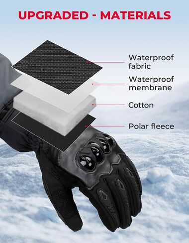 KEMIMOTO Winter Warm Motorcycle Gloves, Rainproof Waterproof Riding Gloves with Touchscreen for Motorcycle Riding, ATV, UTV, Snowmobile in Saudi Arabia