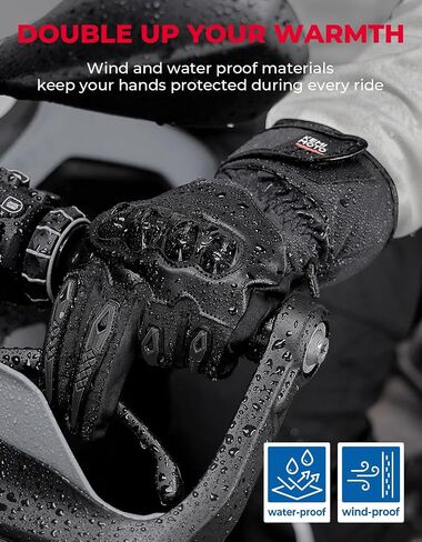 KEMIMOTO Winter Warm Motorcycle Gloves, Rainproof Waterproof Riding Gloves with Touchscreen for Motorcycle Riding, ATV, UTV, Snowmobile in Saudi Arabia