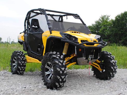 نصف زجاج أمامي مقاوم للخدش SuperATV لعام 2021+ Can-Am Commander (انظر الإعداد) | 2022+ 700 DPS / 700 XT / 1000R XMR | بولي كربونات شفاف سميك 1/4 بوصة | صنع في الولايات المتحدة الأمريكية in Saudi Arabia