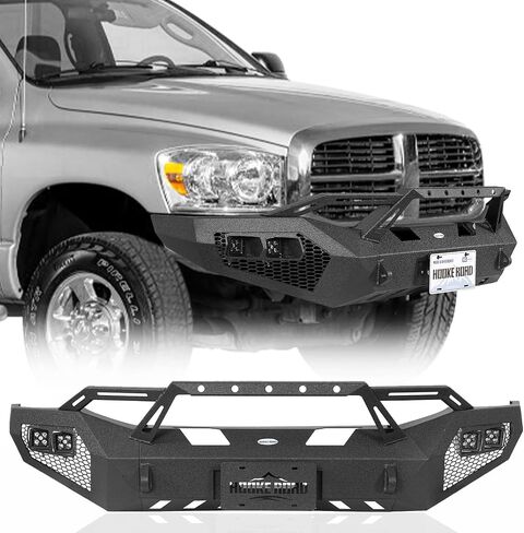 Hooke Road Ram 2500 Front Bumper for 2006 2007 2008 2009 Dodge Ram 2500 3500, Rock Crawler Steel Bumper with Winch plate, Bull Bar Guard, D-ring Mounts in Saudi Arabia