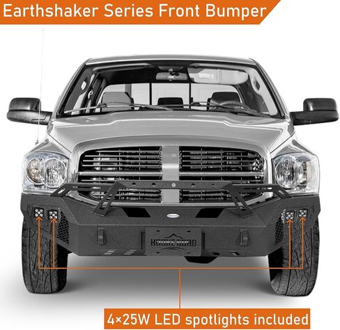 Hooke Road Ram 2500 Front Bumper for 2006 2007 2008 2009 Dodge Ram 2500 3500, Rock Crawler Steel Bumper with Winch plate, Bull Bar Guard, D-ring Mounts in Saudi Arabia