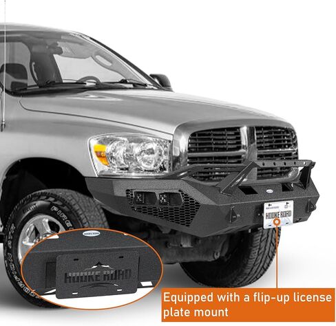 Hooke Road Ram 2500 Front Bumper for 2006 2007 2008 2009 Dodge Ram 2500 3500, Rock Crawler Steel Bumper with Winch plate, Bull Bar Guard, D-ring Mounts in Saudi Arabia