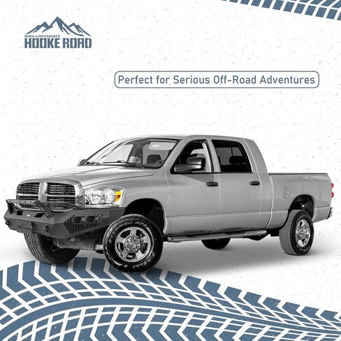 Hooke Road Ram 2500 Front Bumper for 2006 2007 2008 2009 Dodge Ram 2500 3500, Rock Crawler Steel Bumper with Winch plate, Bull Bar Guard, D-ring Mounts in Saudi Arabia