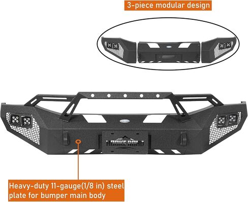 Hooke Road Ram 2500 Front Bumper for 2006 2007 2008 2009 Dodge Ram 2500 3500, Rock Crawler Steel Bumper with Winch plate, Bull Bar Guard, D-ring Mounts in Saudi Arabia