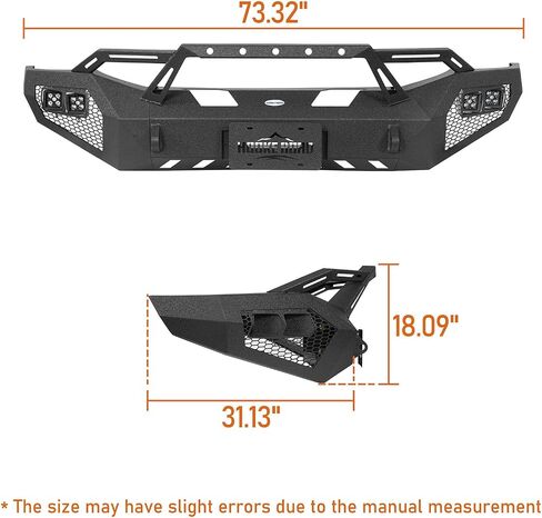 Hooke Road Ram 2500 Front Bumper for 2006 2007 2008 2009 Dodge Ram 2500 3500, Rock Crawler Steel Bumper with Winch plate, Bull Bar Guard, D-ring Mounts in Saudi Arabia