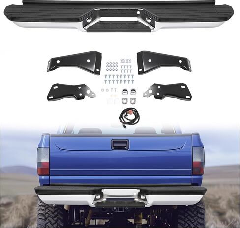 HECASA Rear Bumper Assembly Compatible with 1988-2000 Chevy Chevrolet GMC Suburban C/K 1500 2500 3500 Tahoe Yukon Blazer W/Strip Pad, Impact Strip, Impact Strip Hole Fleetside/Styleside Light Duty in Saudi Arabia