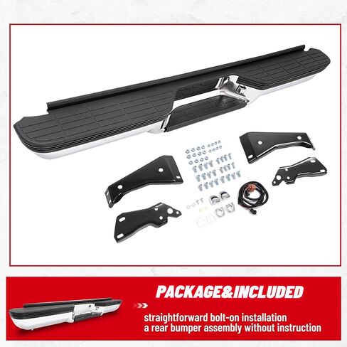 HECASA Rear Bumper Assembly Compatible with 1988-2000 Chevy Chevrolet GMC Suburban C/K 1500 2500 3500 Tahoe Yukon Blazer W/Strip Pad, Impact Strip, Impact Strip Hole Fleetside/Styleside Light Duty in Saudi Arabia