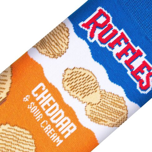 Cool Socks, Men's Funny Graphic Novelty Sock, Ruffles Flavors Chips, Adult Large in Saudi Arabia