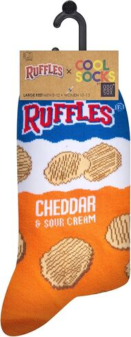 Cool Socks, Men's Funny Graphic Novelty Sock, Ruffles Flavors Chips, Adult Large in Saudi Arabia