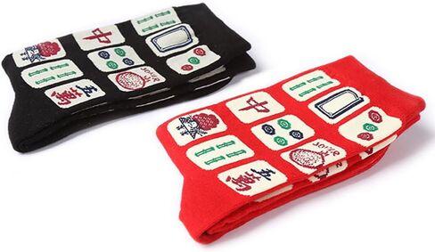 Womens Novelty Socks Mahjong Themed Socks Funny Patterned Casual Colorful Silly Cool Socks in Saudi Arabia