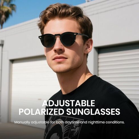 Cyxus Adjustable Tint Sunglasses 1-17 Gears Rounded Polarized Glasses Lenses Advanced ND Filter Lens Technology P1317 in Saudi Arabia