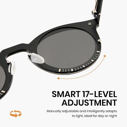 Cyxus Adjustable Tint Sunglasses 1-17 Gears Rounded Polarized Glasses Lenses Advanced ND Filter Lens Technology P1317 in Saudi Arabia