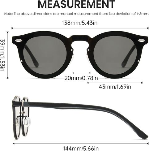 Cyxus Adjustable Tint Sunglasses 1-17 Gears Rounded Polarized Glasses Lenses Advanced ND Filter Lens Technology P1317 in Saudi Arabia