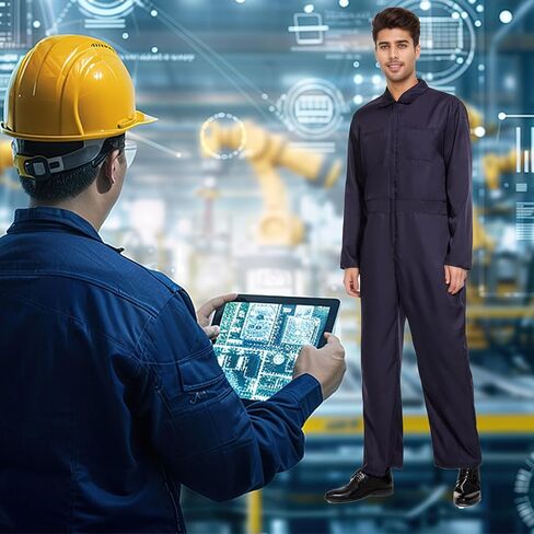 أزياء الهالوين الرعب القاتلة للرجال - كم طويل 6 جيوب، بدلة ميكانيكية متينة، ملابس تنكرية in Kuwait
