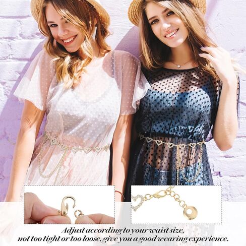 Waist Chain Gold,Heart Shaped Rhinestone Belt Bling Y2K Belt Chain for Women Dresses Jeans Formal Wear Bridal Wedding in Kuwait