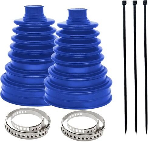 Car CV Boot, Silicone Vehicle Axle Repair Kit with 2 Stainless Steel Clamps, Waterproof Dustproof Automotive CV Joint Boot Set Accessories, Universal for SUV, Sedan, Truck (Blue) in Saudi Arabia