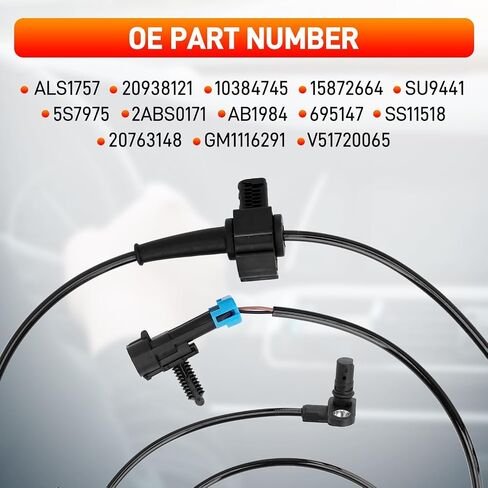2PCS Rear ABS Wheel Speed Sensor Left Right Compatible with 2007-2014 Cheyenne/Silverado 1500 2500 3500, 07-13 GMC Sierra 1500 2500 3500#Replace 20938121 ALS1757 in Saudi Arabia
